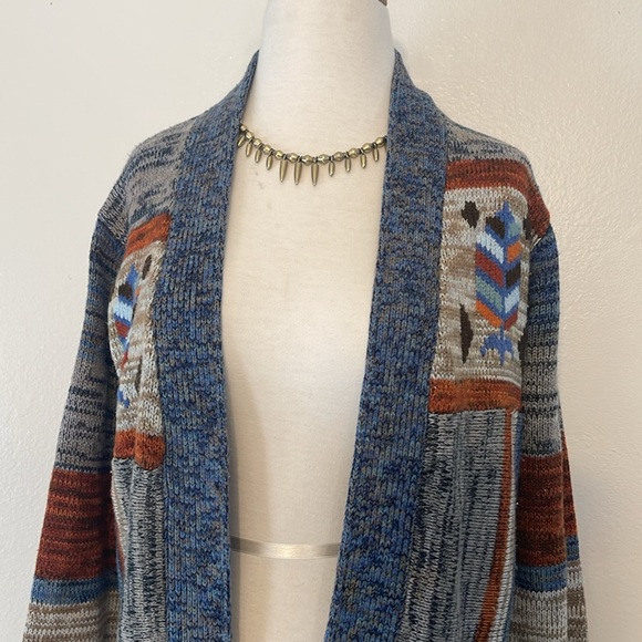 Stroller Vintage Cardigan with Aztec Design Size Medium - Picture 3 of 14
